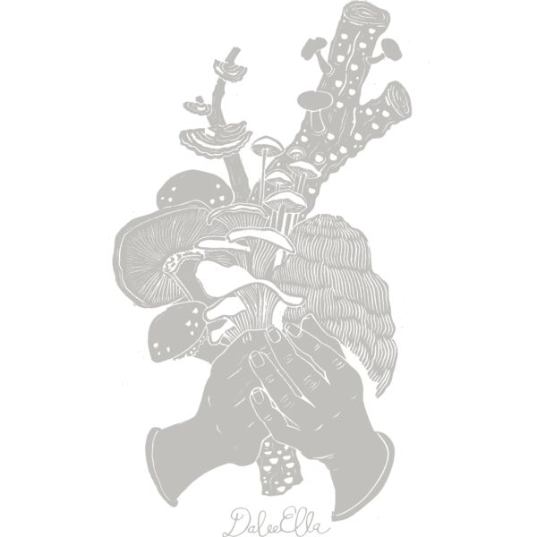 Mushroom bouquet for shirts light grey Thumbnail