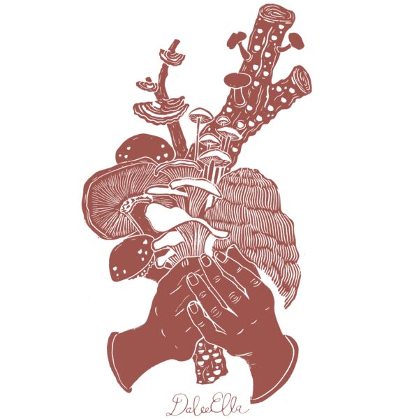 Mushroom bouquet for shirts black copy Thumbnail