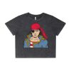 Wo's Stone Wash Heavy Crop Tee Thumbnail